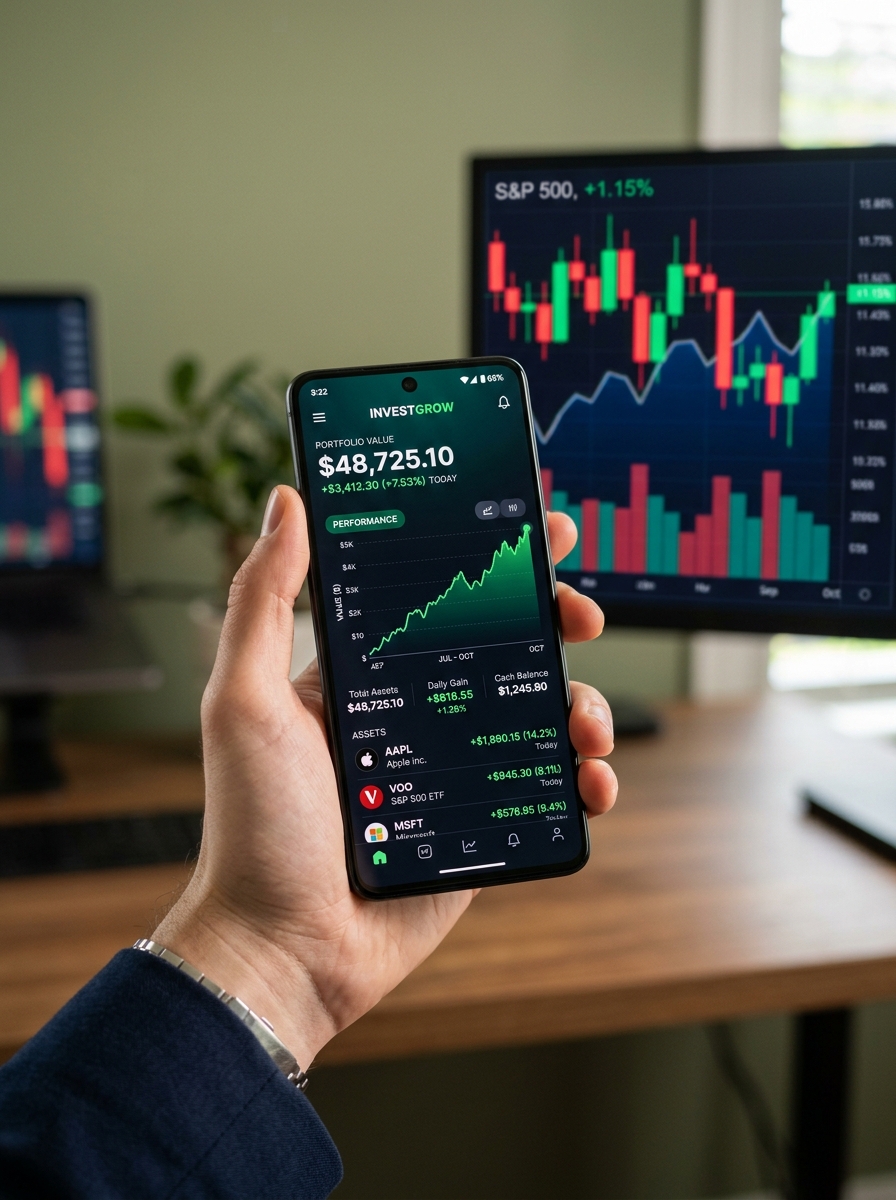 Mobile Trading Dashboard Mockup